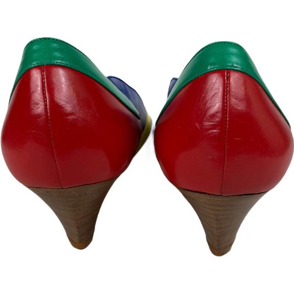 VAN ELI Women's Size 9M Sandals Peep Toe Primary Colors Low Heels Made in Italy - Picture 6 of 12